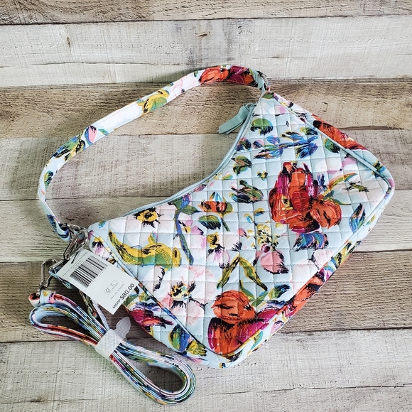 VERA BRADLEY | Frannie Crescent Crossbody in Sea Air Floral NWT - Picture 2 of 5